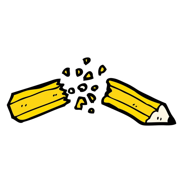 Törött ceruza rajzfilm — Stock Vector
