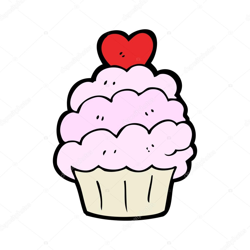 desenho de cupcake coração vetores de stock lineartestpilot