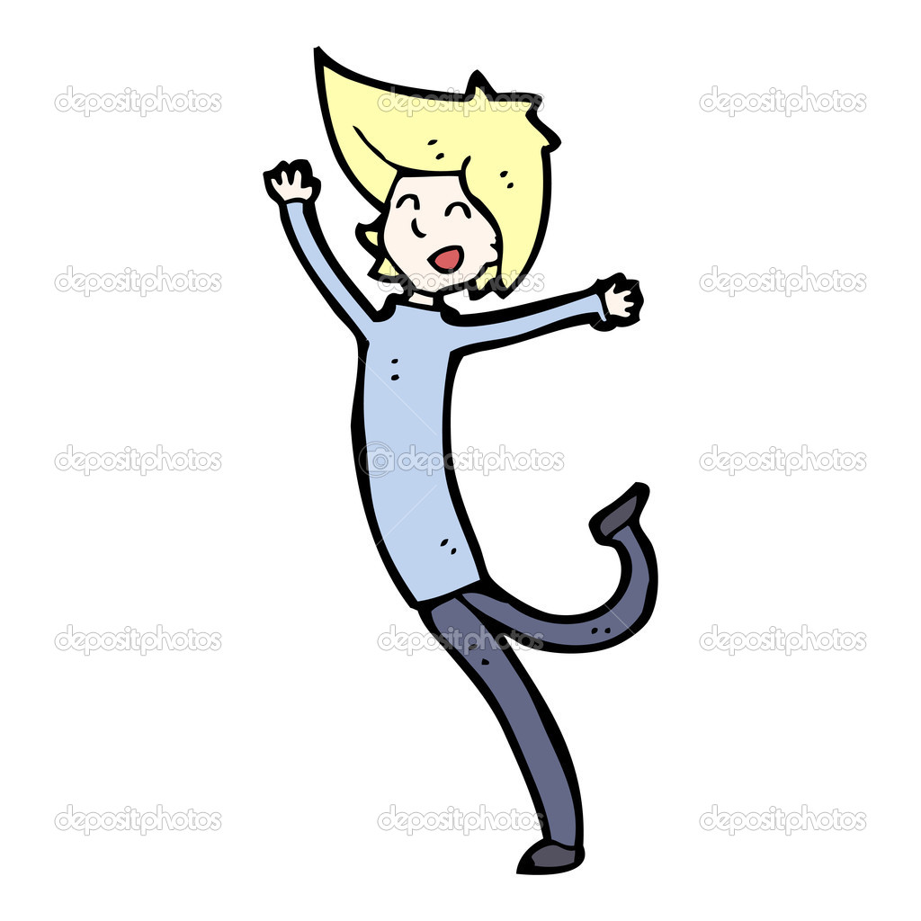 Heureux dessin animé personne mince image vectorielle par lineartestpilot © Illustration #14919407