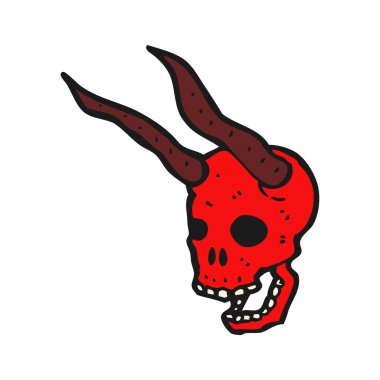 Spooky şeytan kafatası karikatür