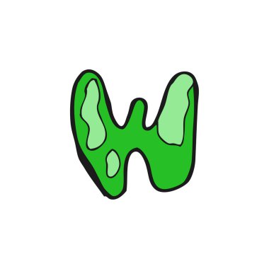 karikatür harf wCartoon brief w