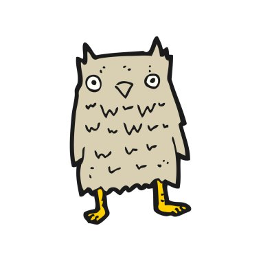 yaşlı bilge baykuş karikatür