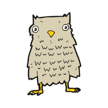 yaşlı bilge baykuş karikatür