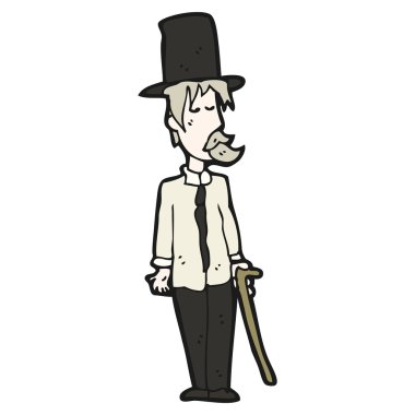 Silindir şapka karikatür serseri