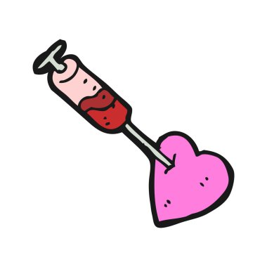 enjekte kalp karikatür