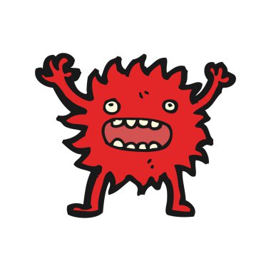 küçük tüylü canavar karikatür