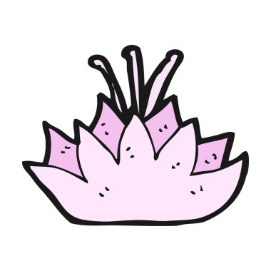 mutlu lotus çiçeği karikatür