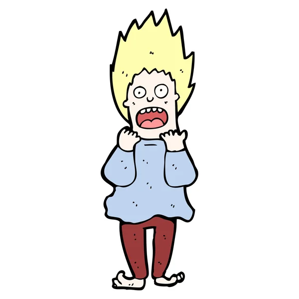 Persona terrorizzata cartone animato — Vettoriale Stock