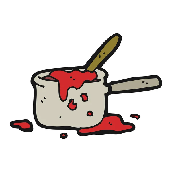 Cocina desordenada olla de dibujos animados — Vector de stock