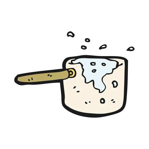 Pan água quente fervente desenhos animados — Vetor de Stock