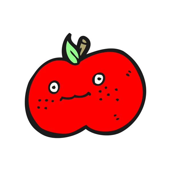 Lindo dibujo animado manzana — Vector de stock