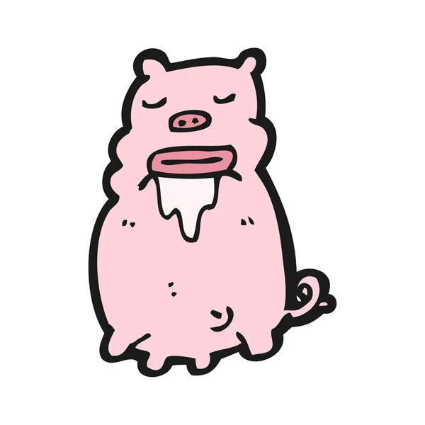Ugly pig cartoon — Stock Vector