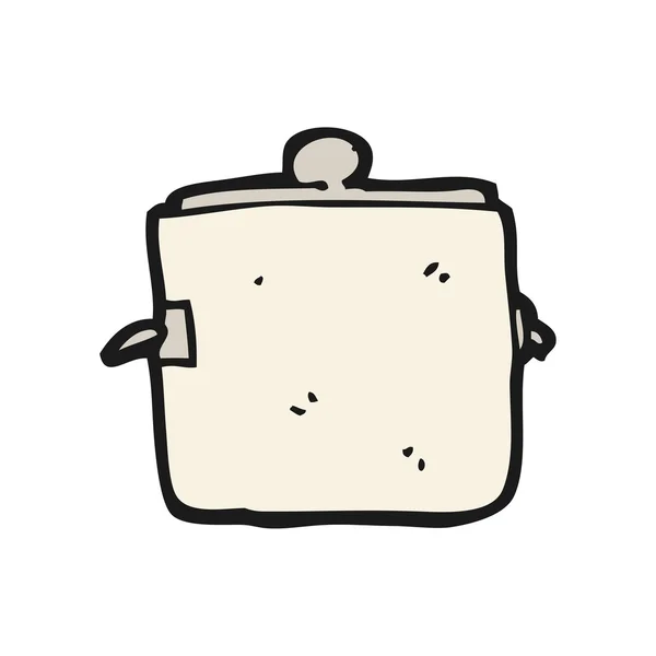 Hierro fundido olla de cocina de dibujos animados — Vector de stock