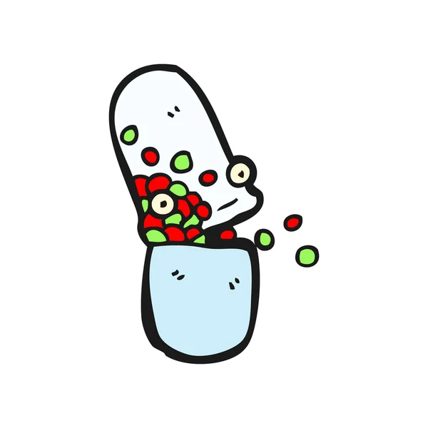 Pilulka kreslený — Stockový vektor