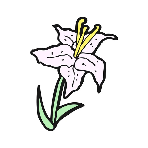 Pink lily cartoon — Stock Vector