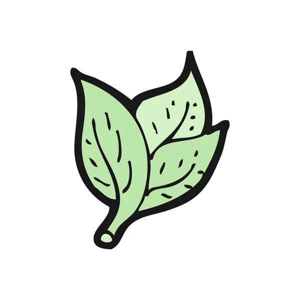 Folhas de manjericão desenho animado — Vetor de Stock
