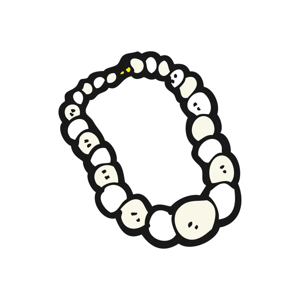 Pearl necklace cartoon — Stock Vector