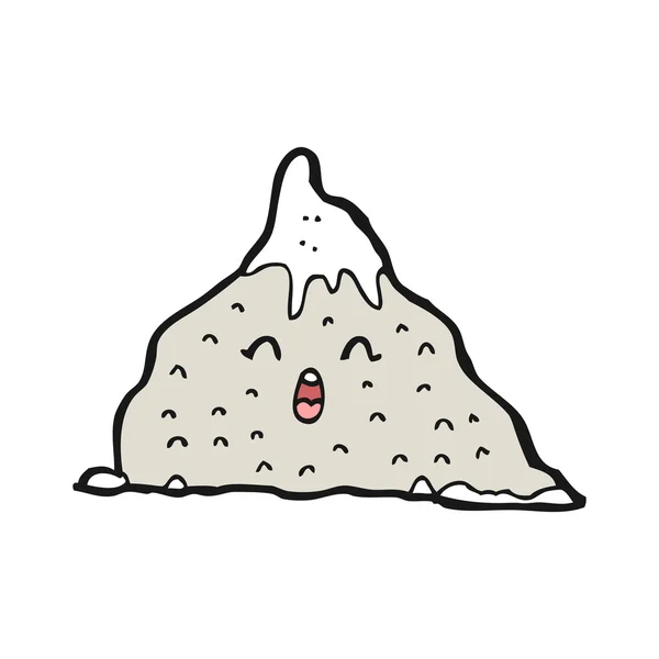 Happy bande dessinée de montagne enneigée — Image vectorielle