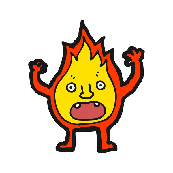 Happy fire cartoon — Stock Vector