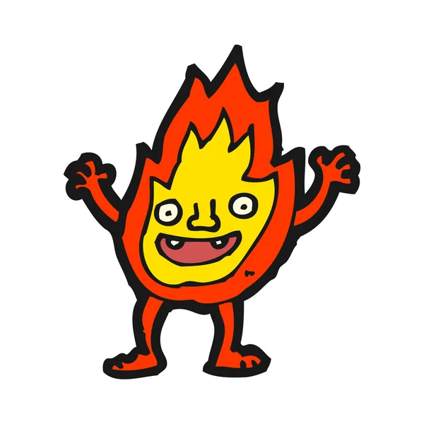 Happy fire cartoon — Stock Vector