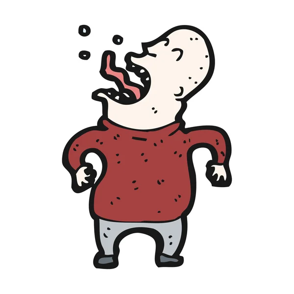 Shrieking bald man cartoon — Stock Vector
