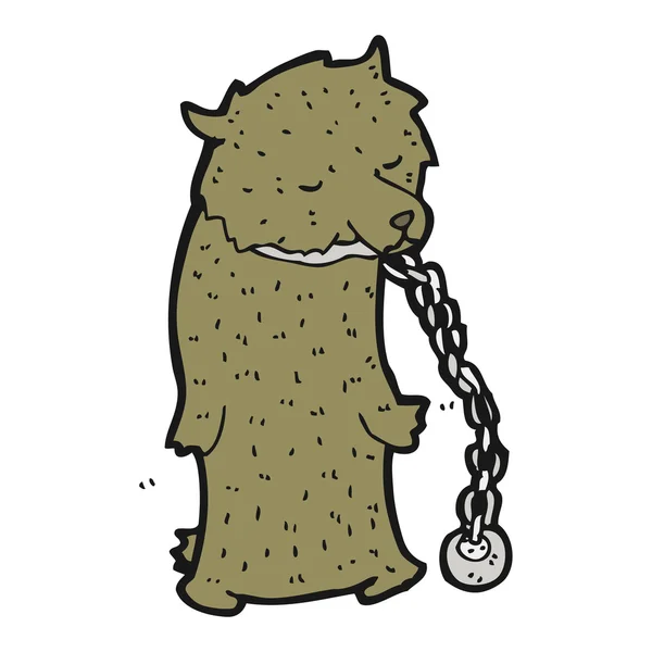 Caricature d'ours dansant enchaînée — Image vectorielle
