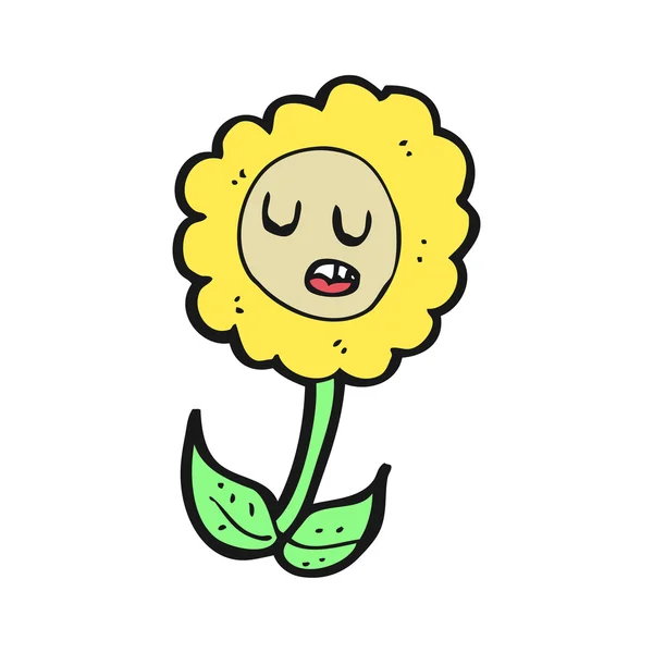 Caricature de tournesol rétro — Image vectorielle