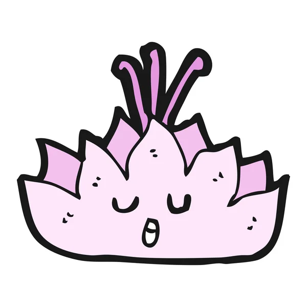Happy lotus blossom cartoon — Stockvector