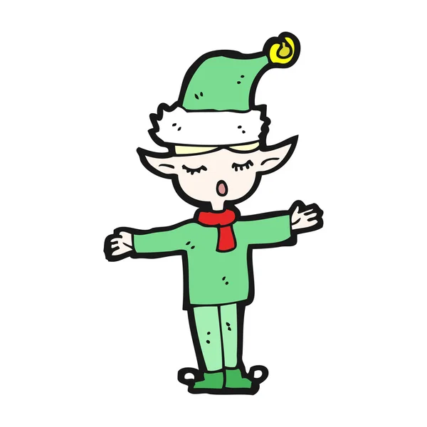 Dibujos animados de Navidad Elf — Vector de stock