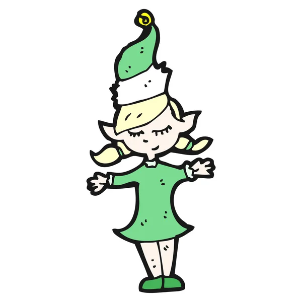 Elfo de Natal Desenhos animados — Vetor de Stock