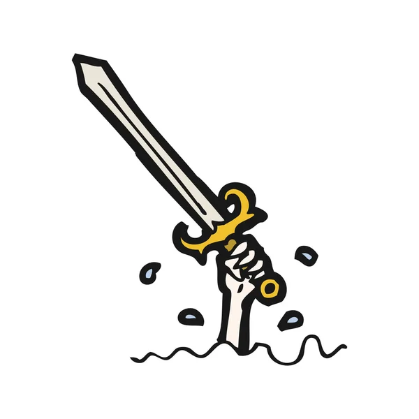 Caricatura de Excalibur — Vector de stock