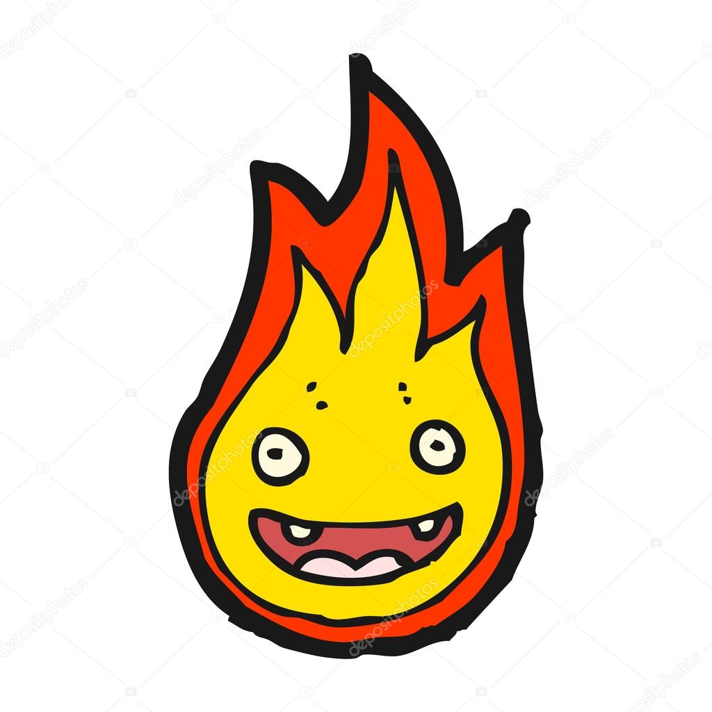 Feliz Caricatura Fuego Stock Vector By ©lineartestpilot 14929023