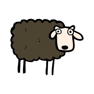Kara koyun karikatür