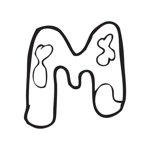 Child drawing of letter M — Stock Vector