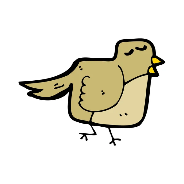 Kreslený hnědý pták — Stockový vektor