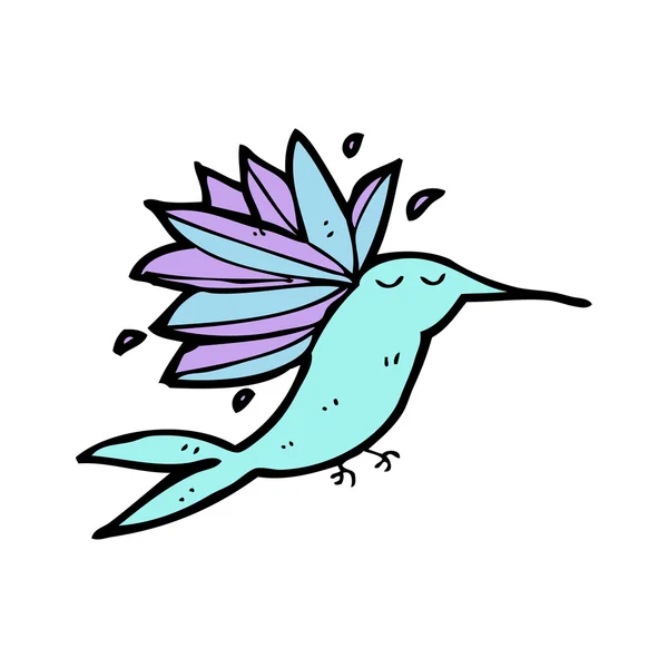 Volare fumetto colibrì — Vettoriale Stock
