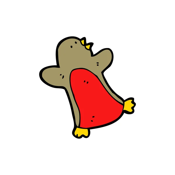 Robin usando bufanda de dibujos animados — Vector de stock
