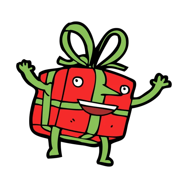 Cadeau de Noël dessin animé — Image vectorielle