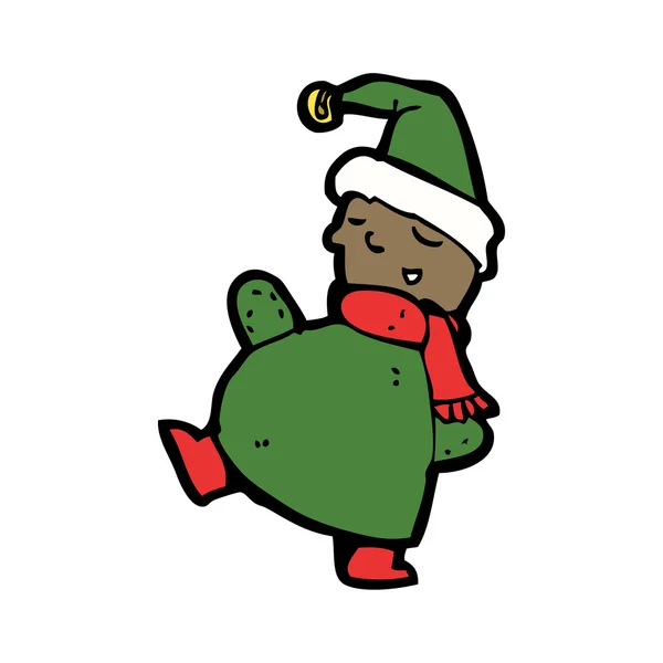 Dibujos animados de duende de Navidad — Stockvector