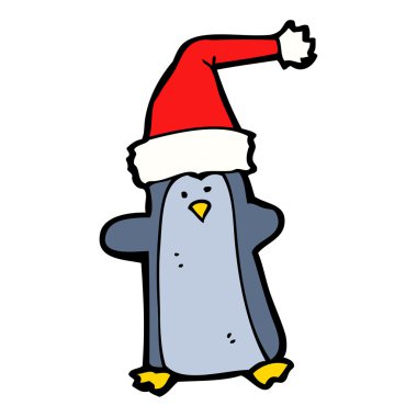 Noel penguen karikatür