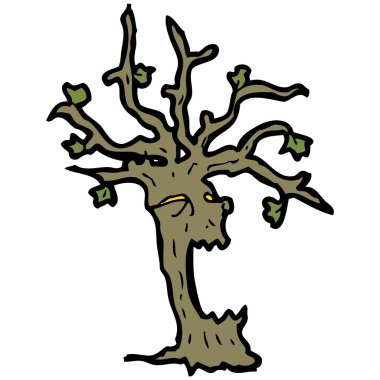 Spooky ağaç karikatür