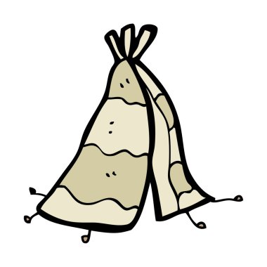 Kızılderili çadırı karikatür