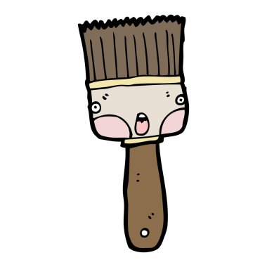 mutlu boya fırçası karikatür