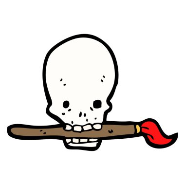 Kafatası paintbrush karikatür