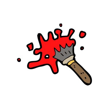 dağınık boya fırçası karikatür