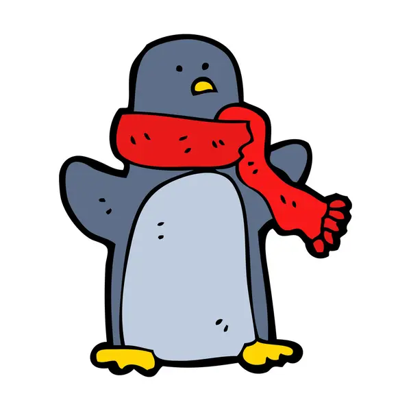 Christmas penguin cartoon — Stock Vector