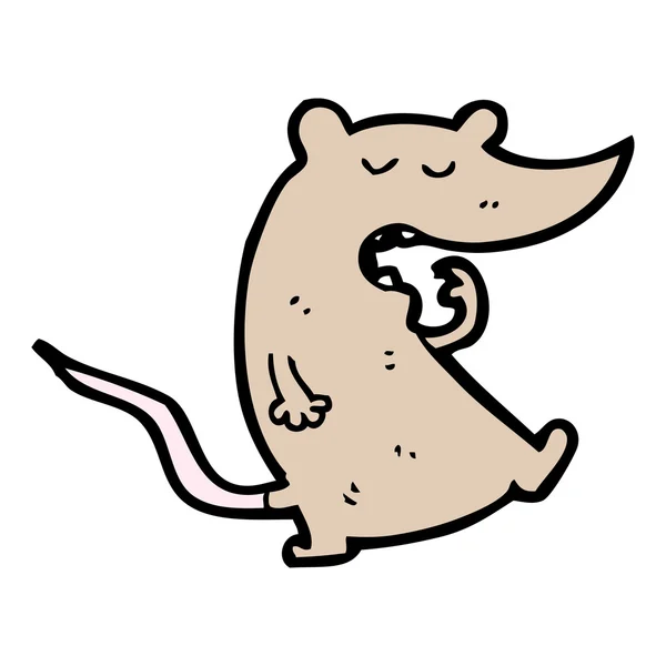 Bâillement souris dessin animé — Image vectorielle