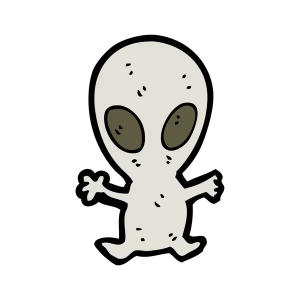 Minuscule dessin animé alien — Image vectorielle