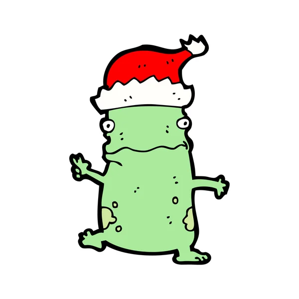 Christmas frog cartoon — Stock Vector