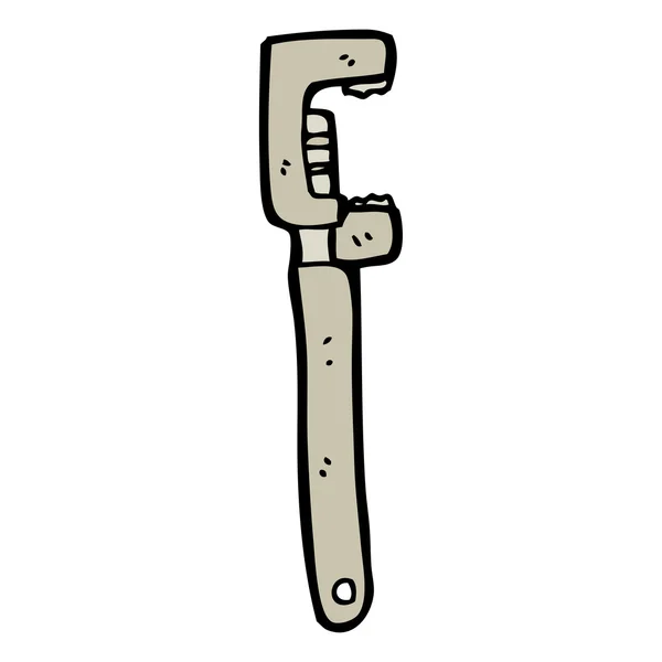 Adjustable wrench cartoon — Stock Vector